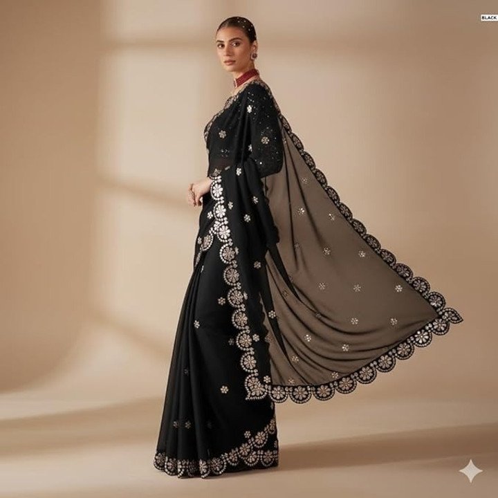 Krishnacollection9 Georgette Saree at ₹990 for Festive Glam Looks