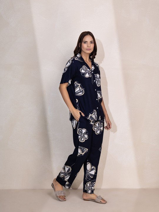 Tittli Blue Shirt Pyjama Set at ₹827 for Cozy Everyday Comfort