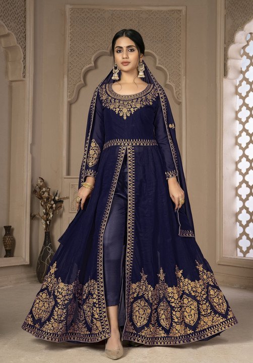 Embroidered Anarkali Gown Set at ₹2035 for Elegant Festive Looks