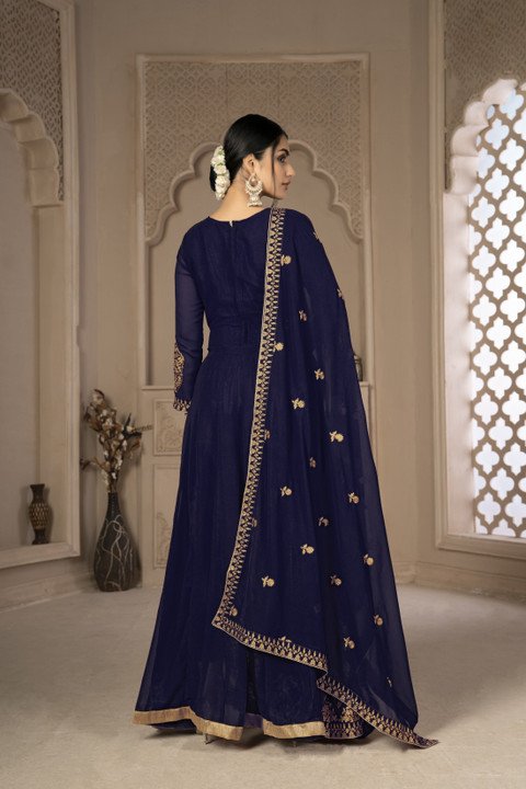 Embroidered Anarkali Gown Set at ₹2035 for Elegant Festive Looks