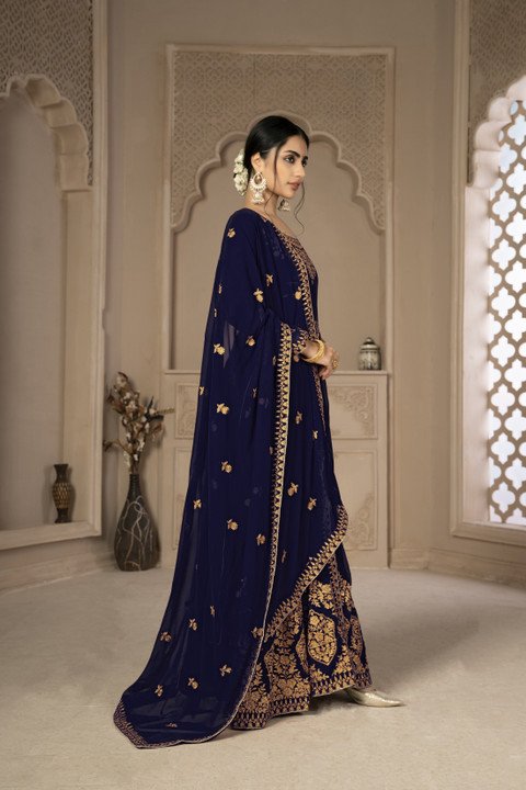 Embroidered Anarkali Gown Set at ₹2035 for Elegant Festive Looks