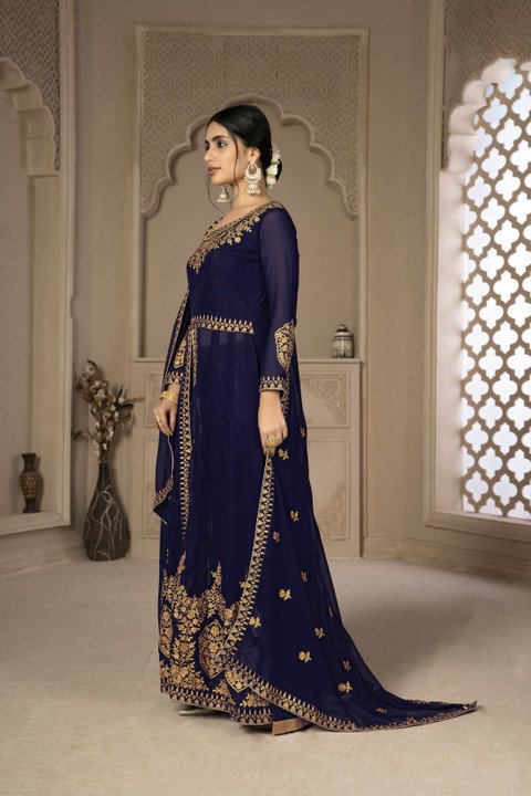 Embroidered Anarkali Gown Set at ₹2035 for Elegant Festive Looks