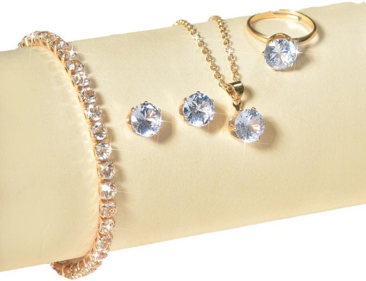 Gold White Jewellery Set for Elegant Everyday Women Fashion Styling