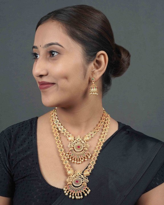 Gold Plated Jewellery Set for Festive Women Ethnic Fashion Styling