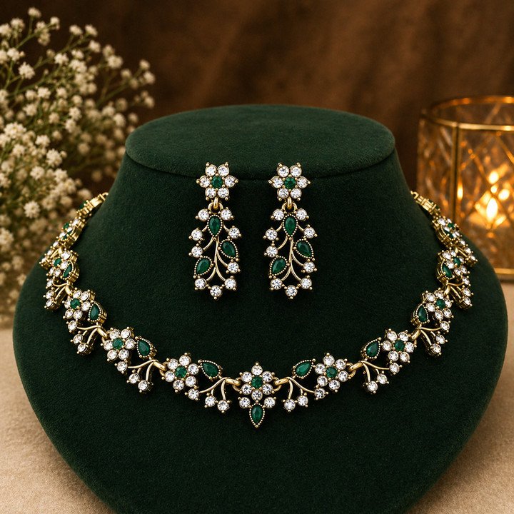 Ascend Green Jewellery Set for Festive Ethnic Women Fashion Looks