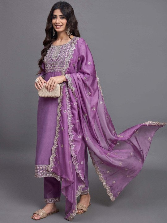 Dharm Creation Embroidered Kurta Set at ₹567 for Festive Style