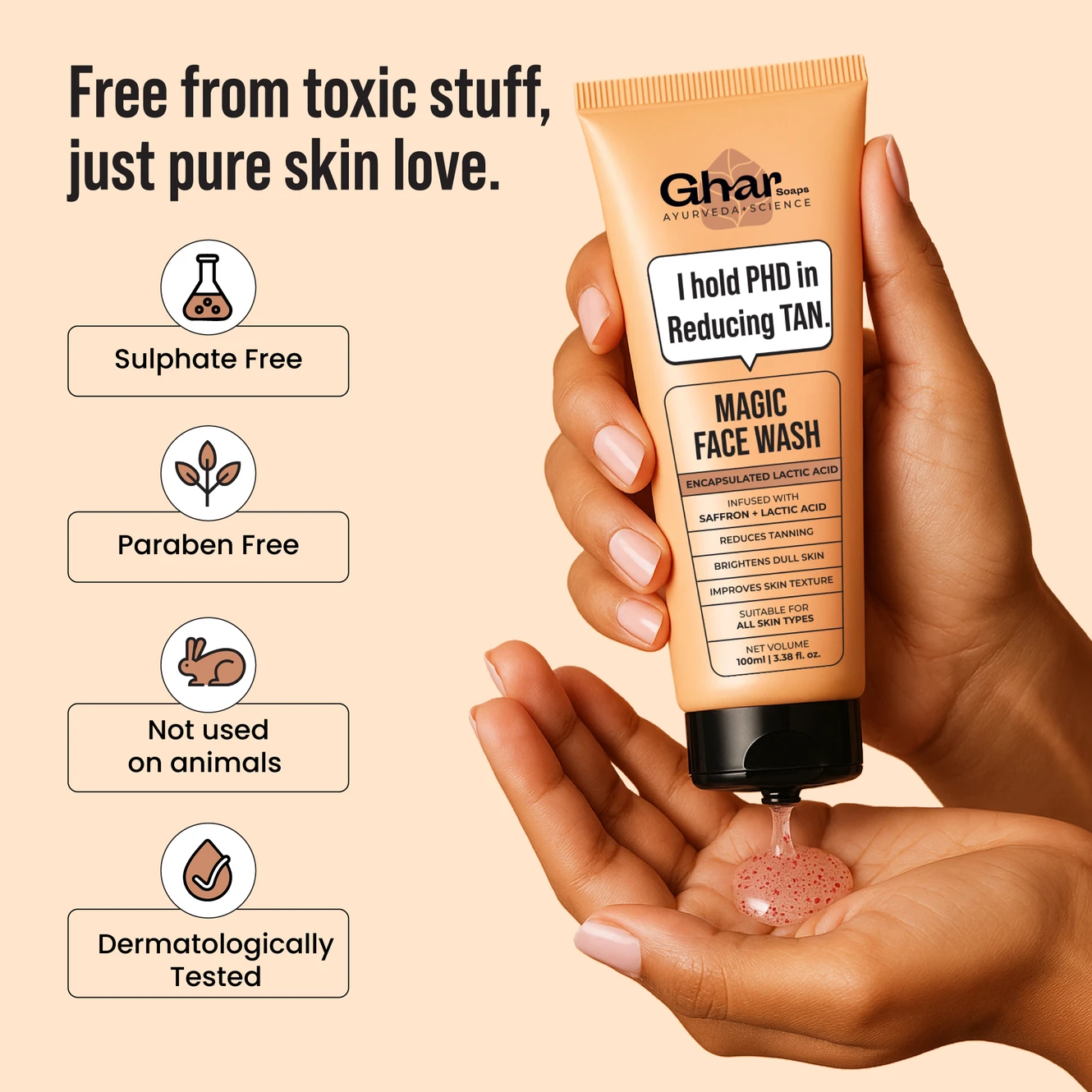 ₹298 Ghar Soaps Sandalwood Saffron Face Wash for Daily Glow