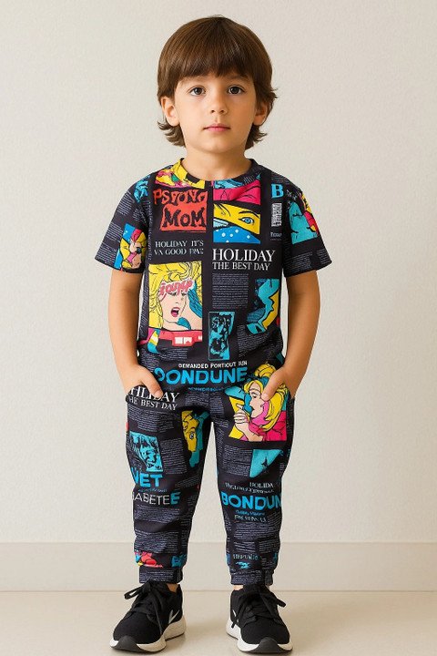 Ettukittu Boys Printed Cotton Blend Nightwear at ₹306