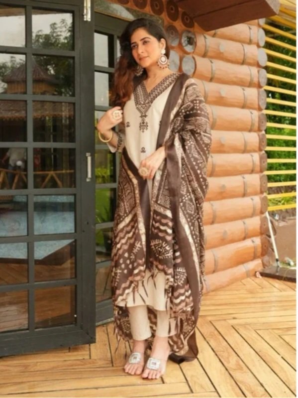 KALINI Women Kurti Pant and Dupatta Set for Festive Everyday Wear
