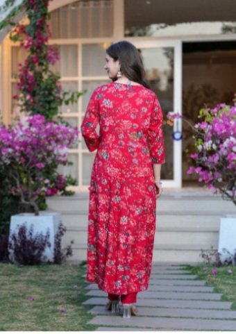 TOULIN Women Kurta Palazzo and Dupatta Set for Festive Wear