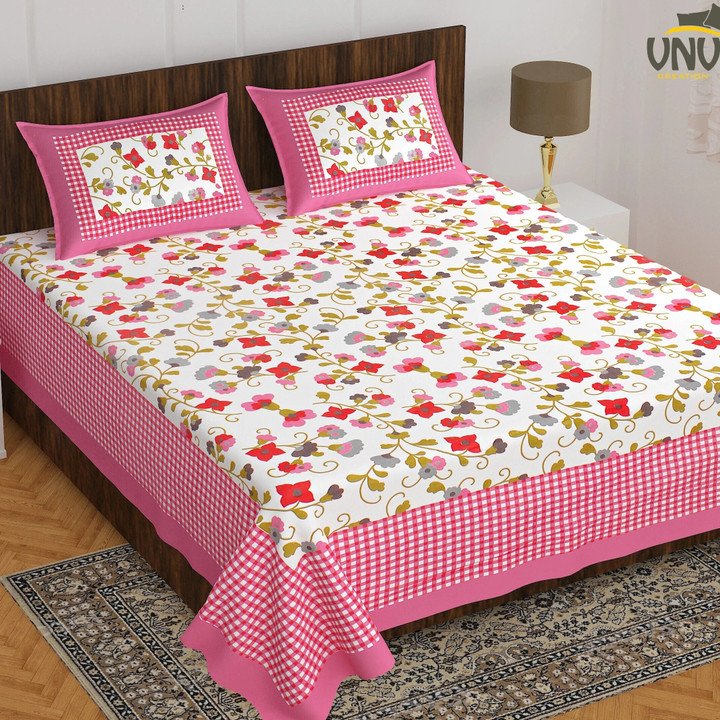 VNV Creation Jaipuri Print Cotton Double Bedsheet Set at ₹338