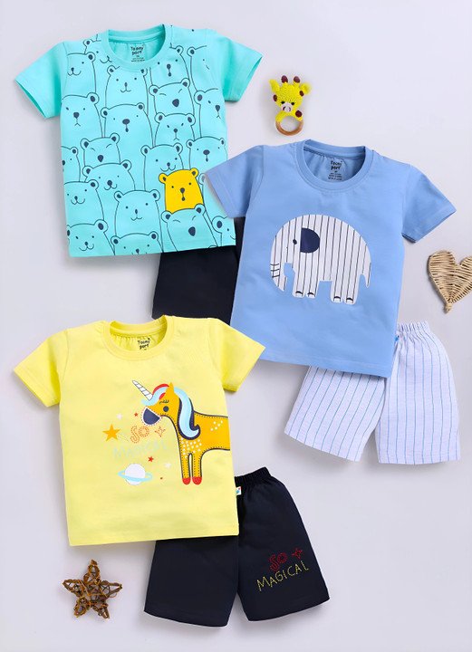 Toonyport Boys T-Shirt &amp; Shorts Set at ₹541 | Casual Kids Outfit