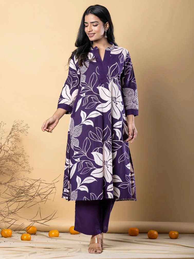 VIRIDIAN Women Kurta Palazzo Set for Festive Traditional Outfit Days