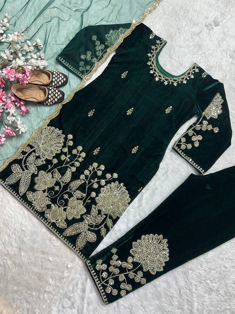 KIMOZA Women Kurta Palazzo Dupatta Set for Festive and Casual Wear