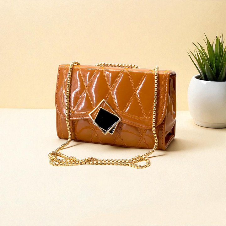 Clarisjames Tan PU Leather Sling Bag at ₹253 | Premium Stylish Women’s Handbag