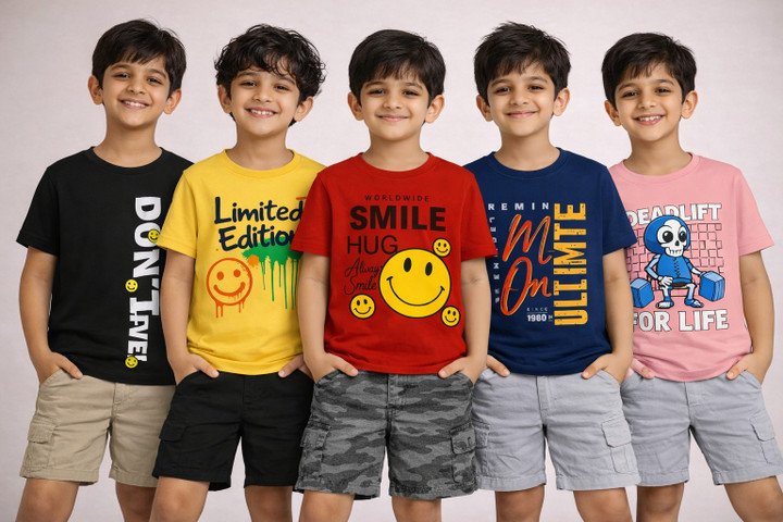 Cute Trend Boys Printed Pure Cotton T-Shirt at ₹347 | Stylish Casual Kids Wear