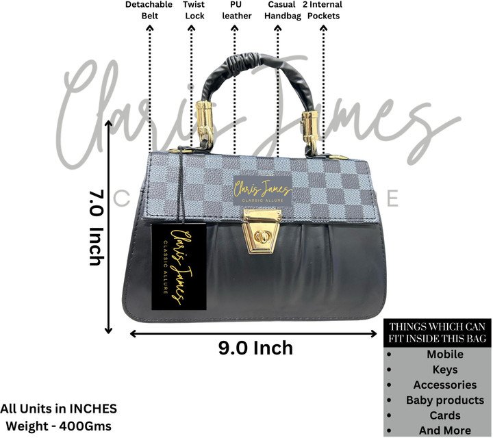 Clarisjames Black Sling Bag at ₹243 | Trendy Premium Crossbody Bag for Women