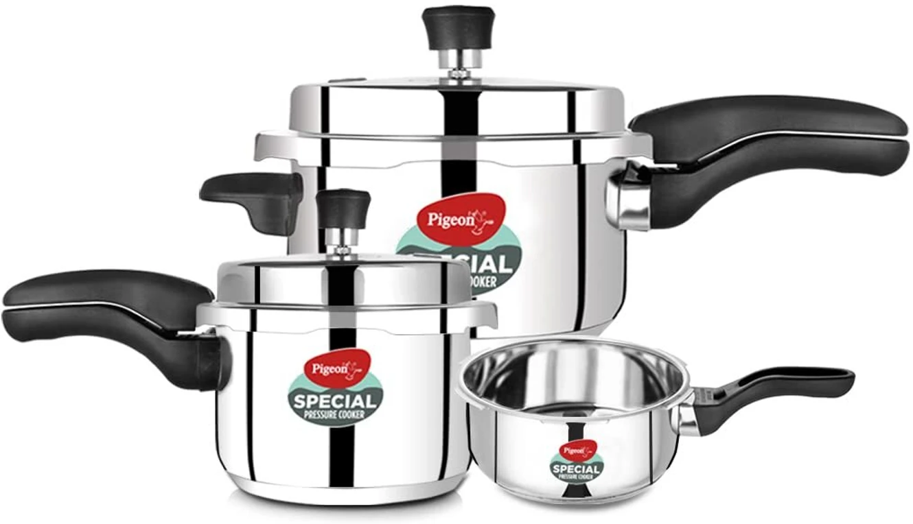 ₹2,799 Pigeon Pressure Cooker Set for Complete Family Cooking