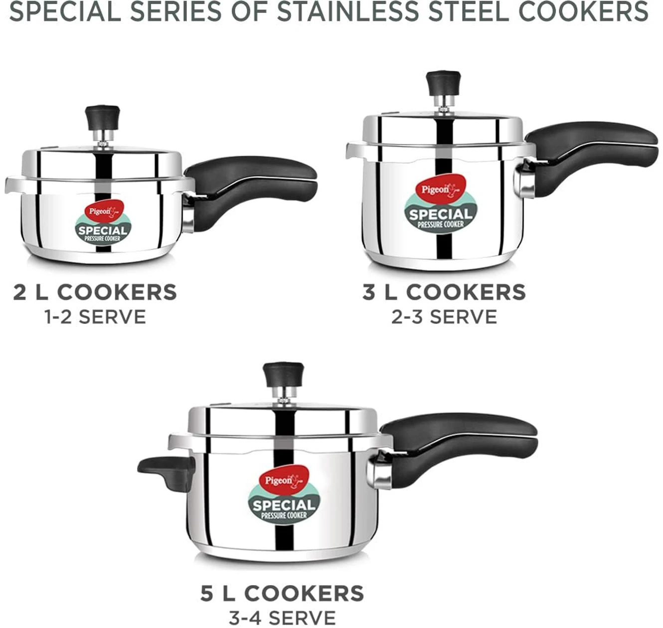 ₹2,799 Pigeon Pressure Cooker Set for Complete Family Cooking