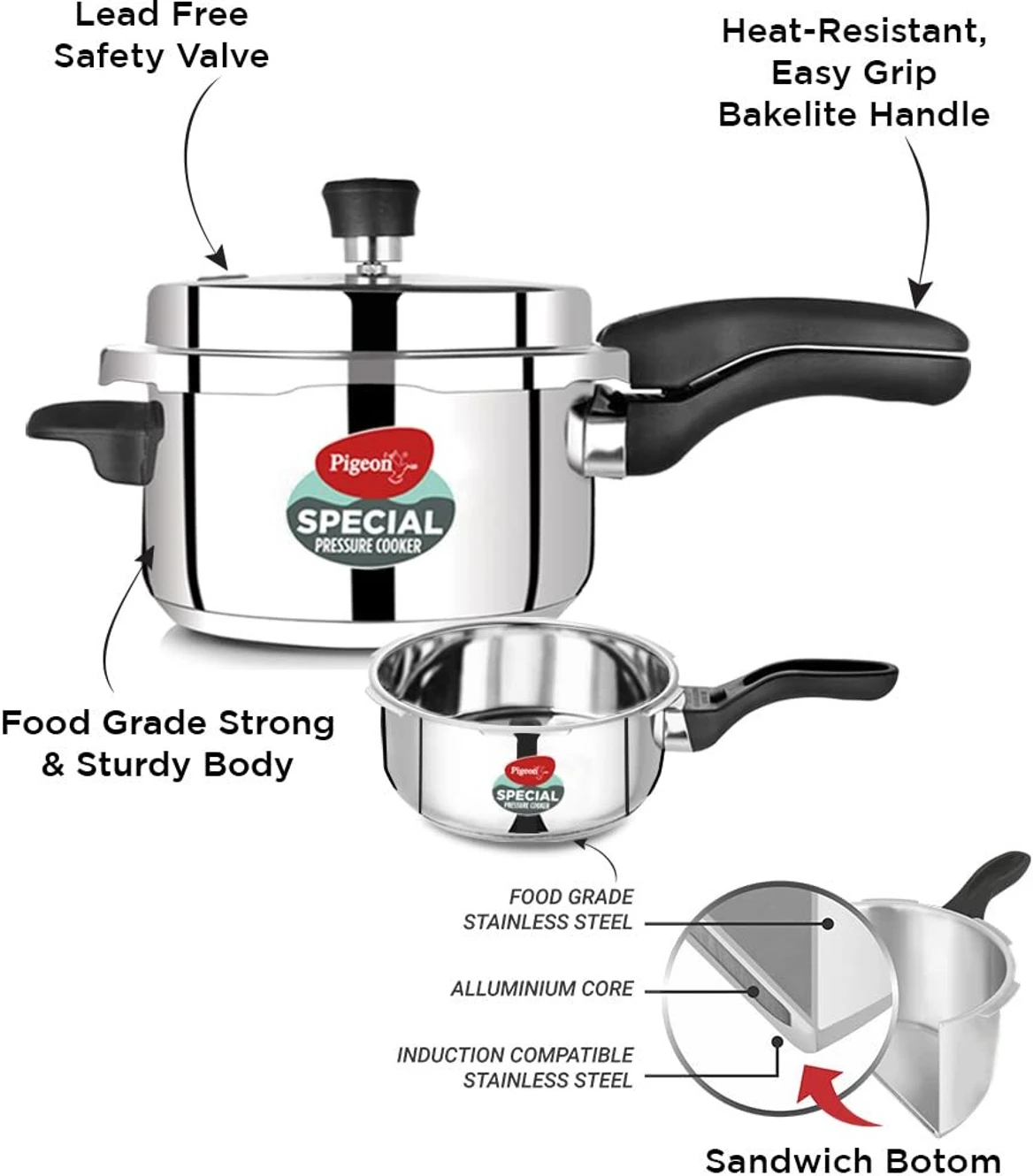 ₹2,799 Pigeon Pressure Cooker Set for Complete Family Cooking
