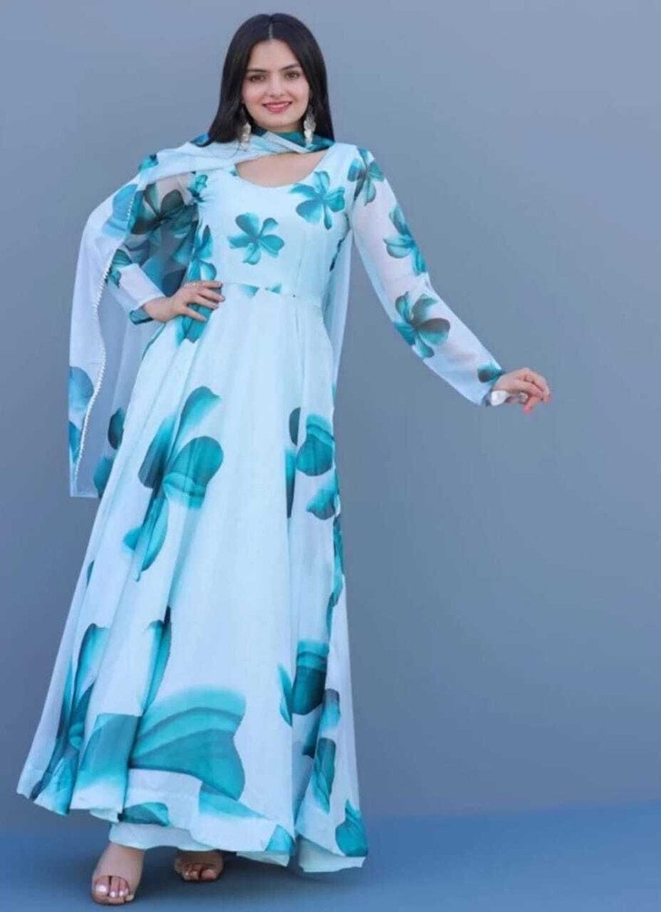 MITVAFASHION Floral Print Anarkali Kurta for Women Ethnic Styling
