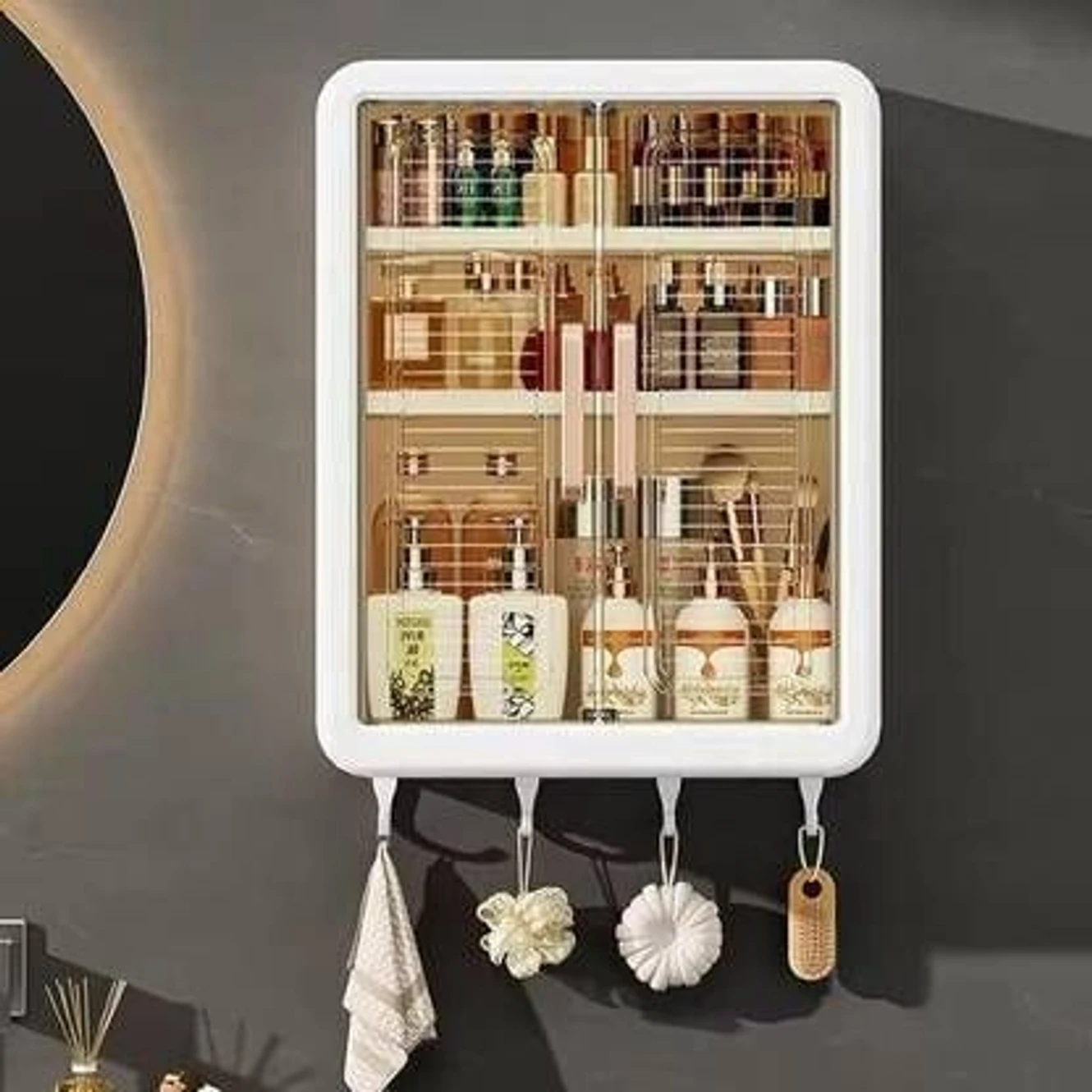 ₹453 Wall Organizer Shelf for Bathroom Plus Kitchen Storage