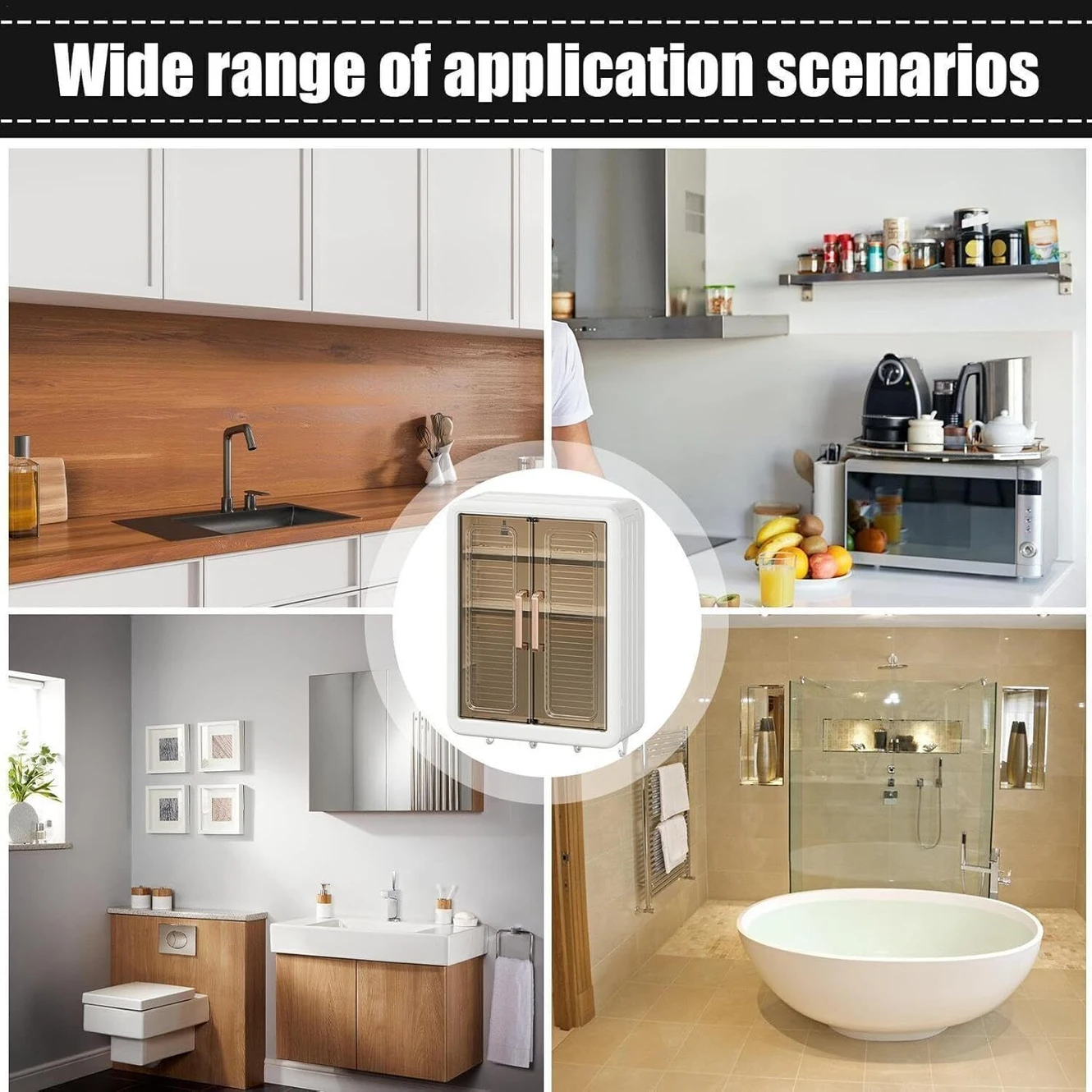₹453 Wall Organizer Shelf for Bathroom Plus Kitchen Storage