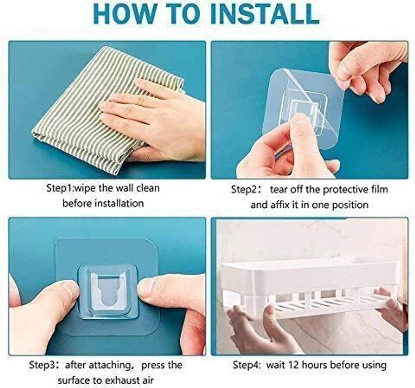 ₹178 Plastic Wall Shelf Set for Bathroom Plus Kitchen Storage