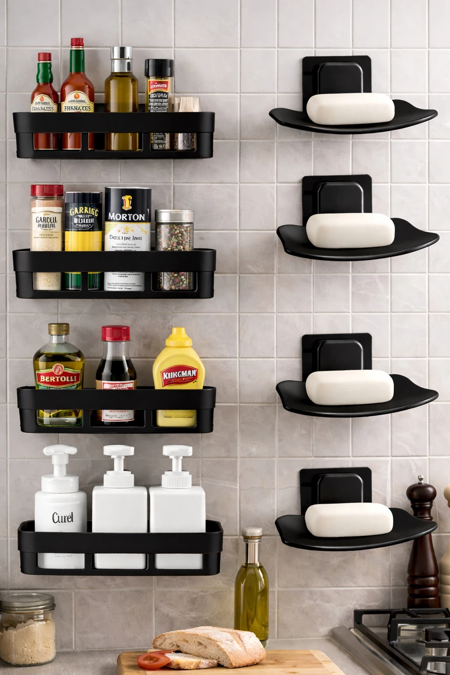 ₹215 Plastic Wall Shelf for Organized Bathroom Plus Home Storage