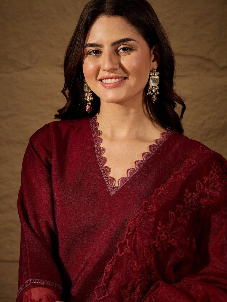 House of Pataudi Kurta Pant Dupatta Set for Women Festive Fashion