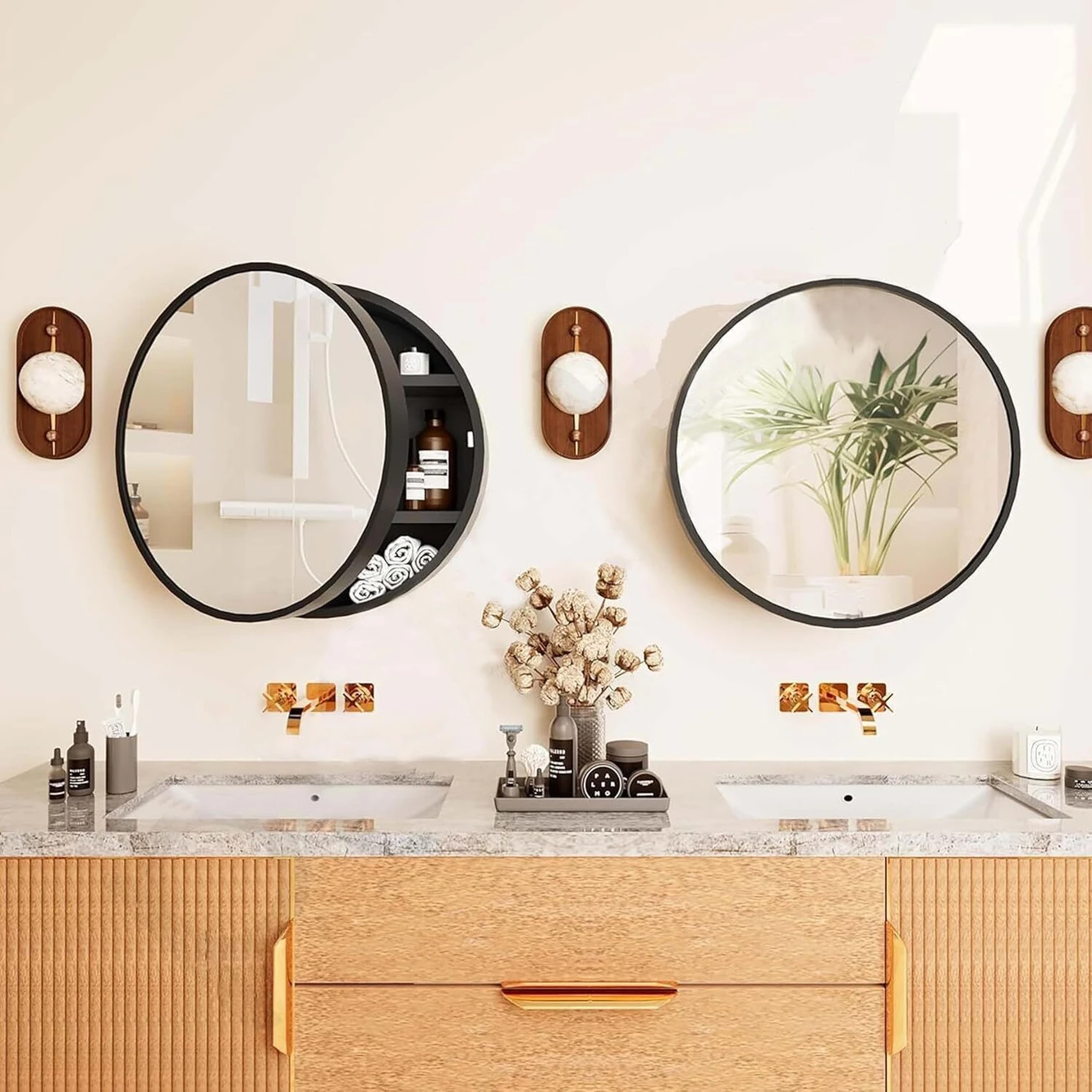 ₹1,568 Mirror Storage Cabinet for Modern Bathroom Organization