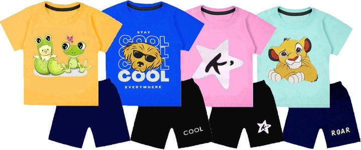 ₹367 Hothy Kids T-Shirt Shorts Set for Daily Playtime Comfort Wear