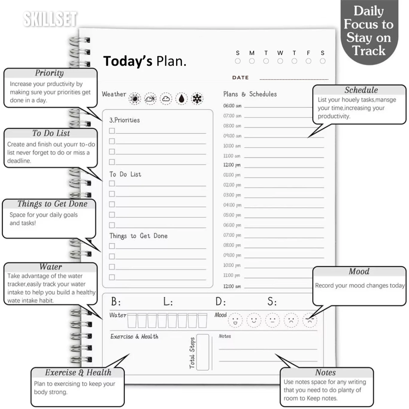 ₹144 SKILLSET Daily Planner for Students Seeking Better Focus