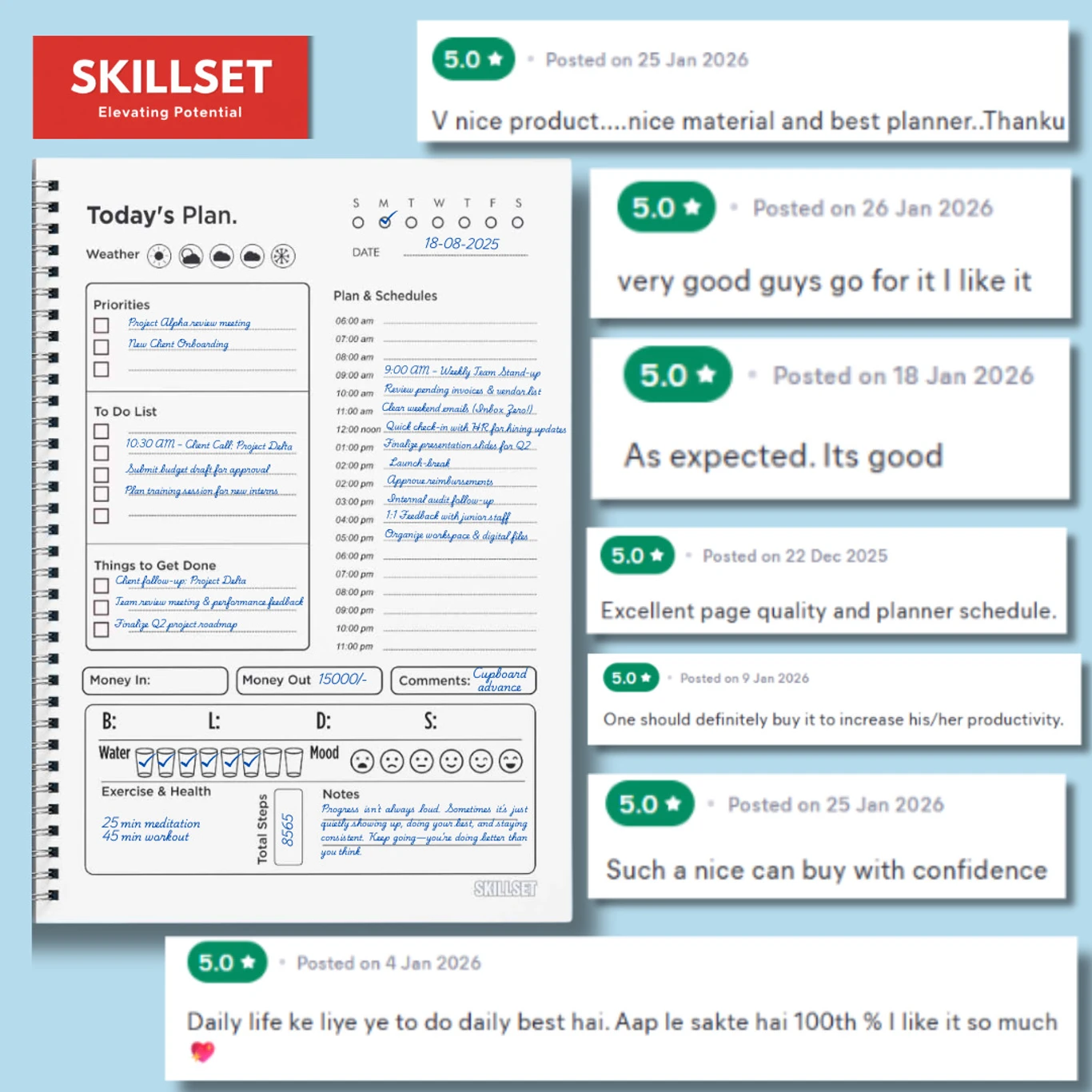 ₹207 SKILLSET Daily Journal Planner for Productive Study Days