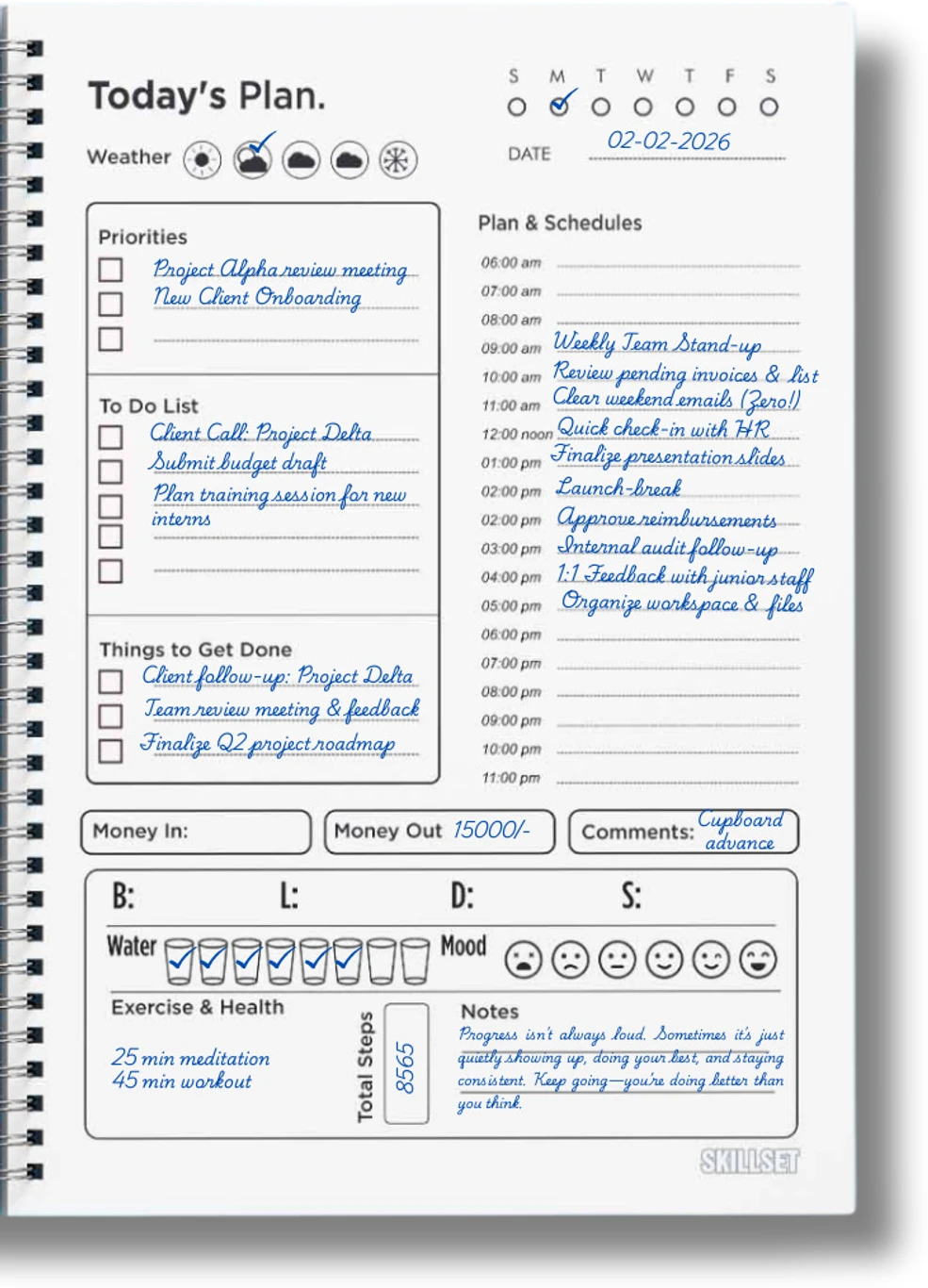 ₹207 SKILLSET Daily Journal Planner for Productive Study Days