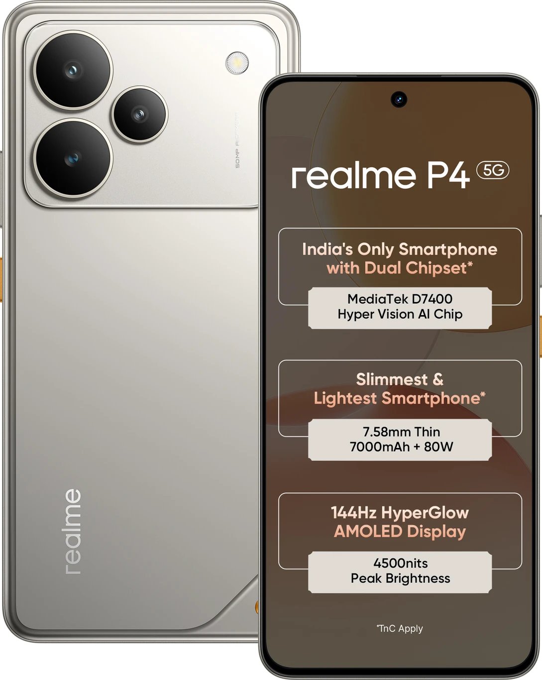 ₹20,999 realme P4 5G with 128GB Storage Plus Smooth Daily Performance