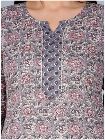 ₹4999 Pure Cotton Floral Kurta Set with Trouser and Dupatta
