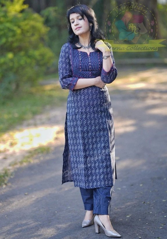 ₹283 Fem Fashion Khadi Cotton Kurta Pant Set for Women for Everyday Wear