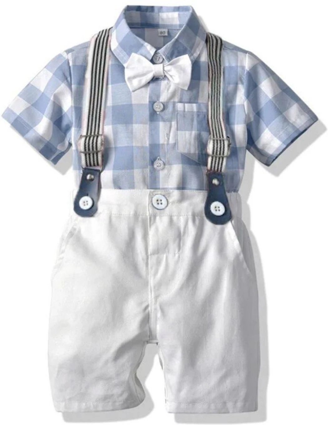 ₹404 LittleRebel Baby Blue Party Shirt and Shorts Set for Boys and Girls