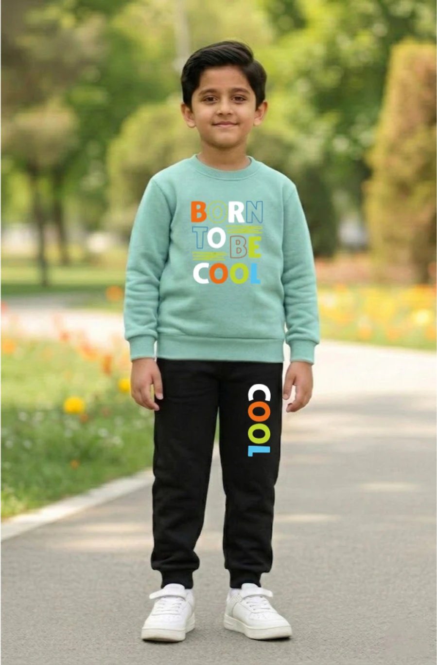 ₹451 Swet Creation Baby Boys Pista Sweatshirt and Track Pants Set