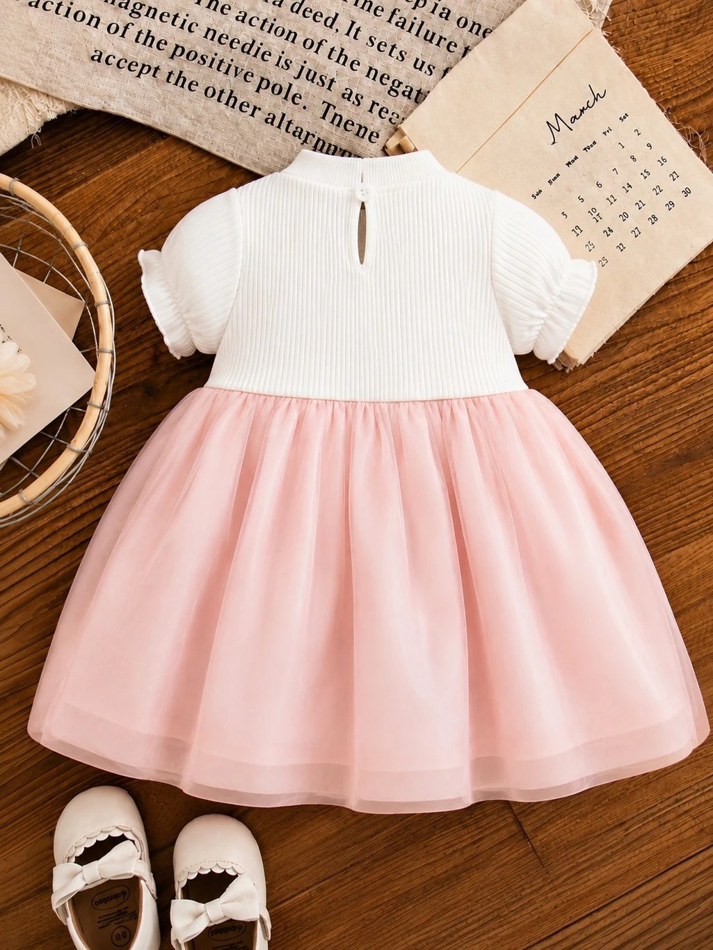 ₹268 RIMJHIM CREATION Baby Girls White Pink Party Dress for Celebrations