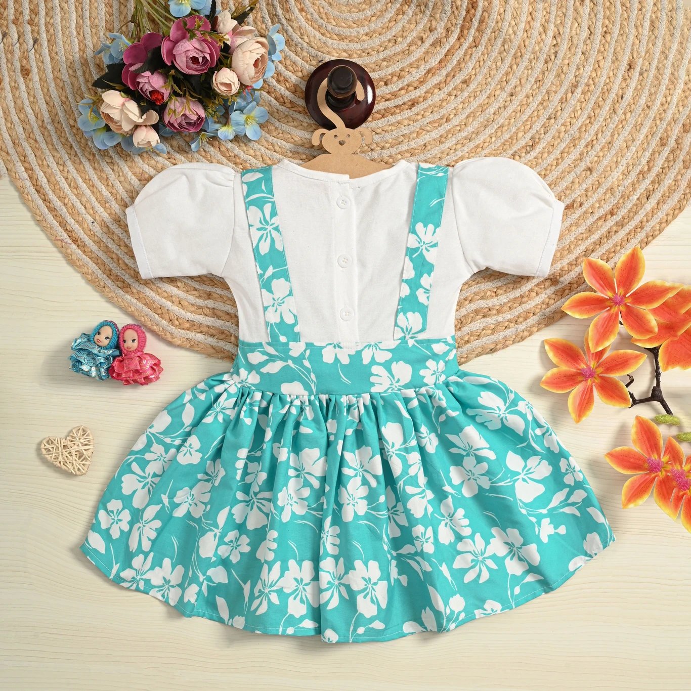 ₹209 Misti Mimi Fashion Baby Girls Blue Midi Knee Length Casual Dress