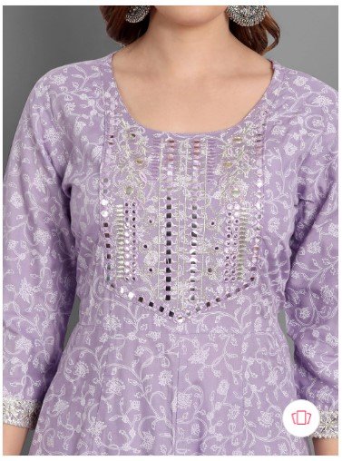 ₹1006 SINGNI Purple Embroidered Kurta Trousers Dupatta Set – 85% Off