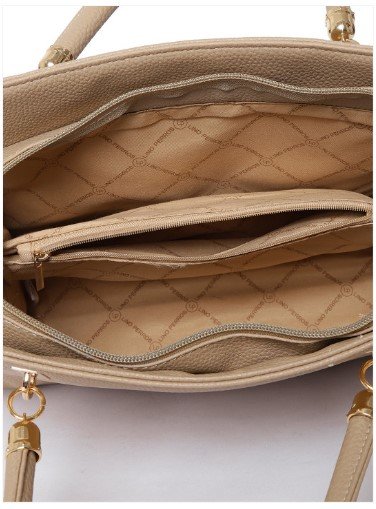 ₹2652 Lino Perros Beige Handheld Bag with Detachable Sling Strap for Women