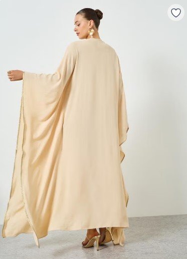 72 SAR Beige Embroidered Tassel Kaftan – 48% Off