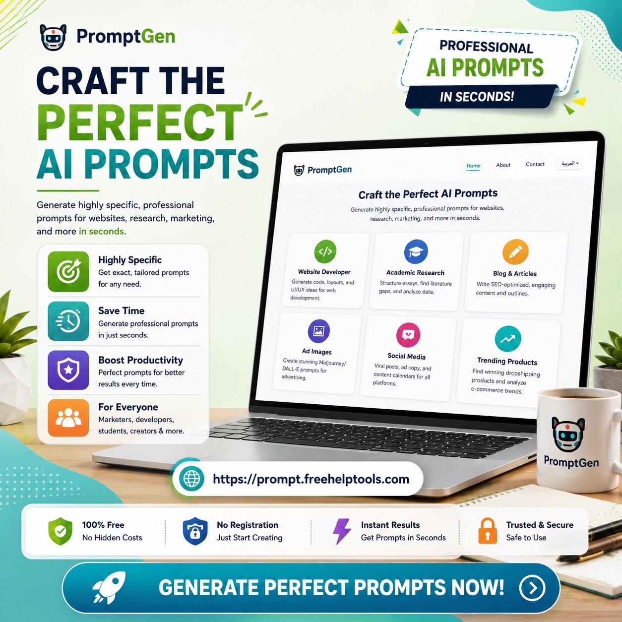 AI Prompt Generator for Websites, Research, Marketing and Social Media