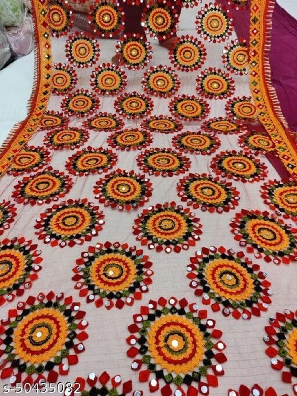 ₹408 Vitrag Fashion Red Embroidered Net Dupatta – 77% Off Deal