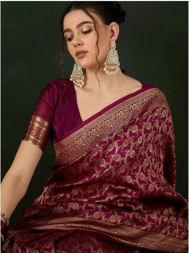 ₹614 Woven Design Saree for Women With Blouse Piece | 75% Off