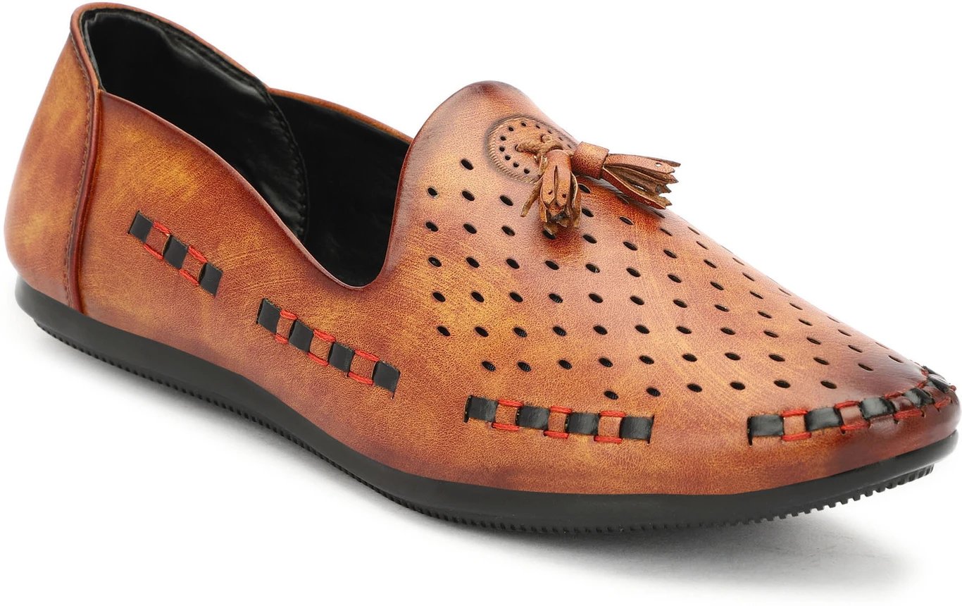 ₹409 Tan Mojaris for Men – Stylish Fancy Ethnic Party Footwear