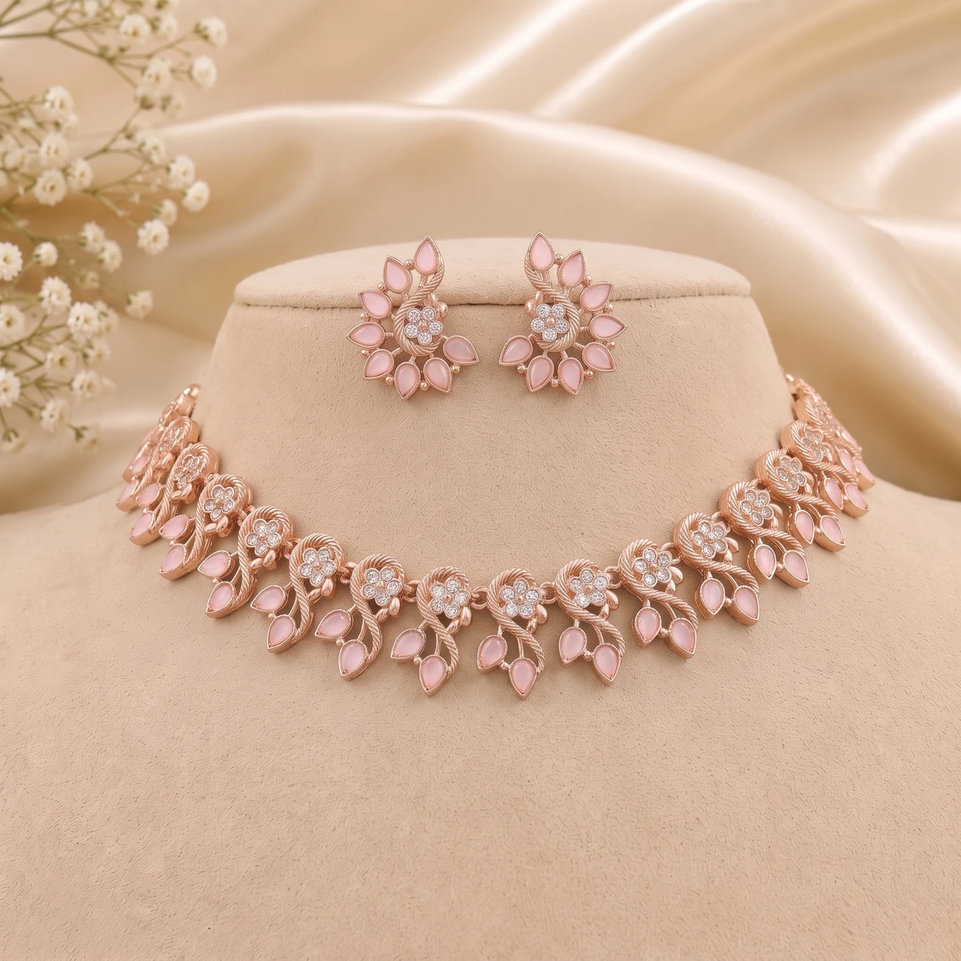 ₹178 OChori Brass Copper Pink Jewel Set for Women